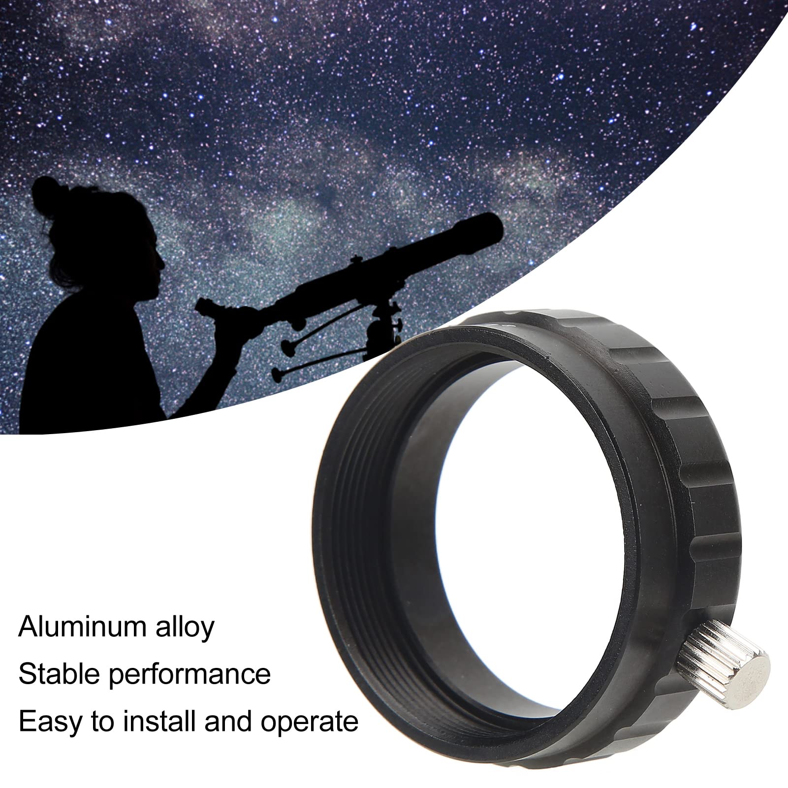 PUSOKEI Telescope Accessories Focuser Adapter,1.25inch M35x1mm Reflector Telescope Eyepiece Adapter,Aluminum Alloy Mount Adapter Device - Image 2