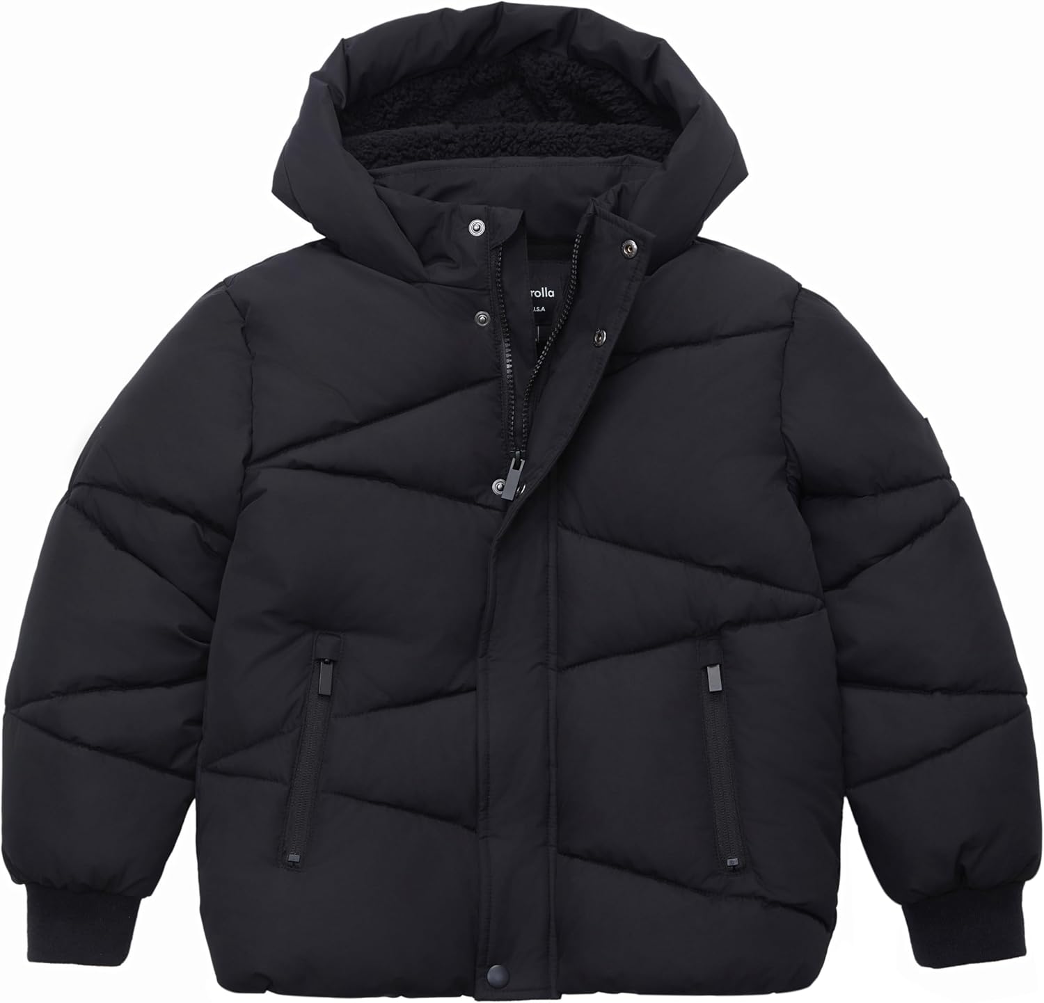 Rokka&Rolla Boys’ Midweight Water-Resistant Fleece-Lined Puffer Jacket