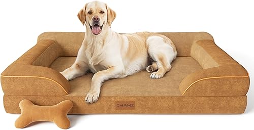 Miniatura 31 de Cama Extra Grande para Perros, Cama Ortopédica XL para Perros con Espuma Viscoelástica de Gel Refrescante, Cama Impermeable para Mascotas con Funda