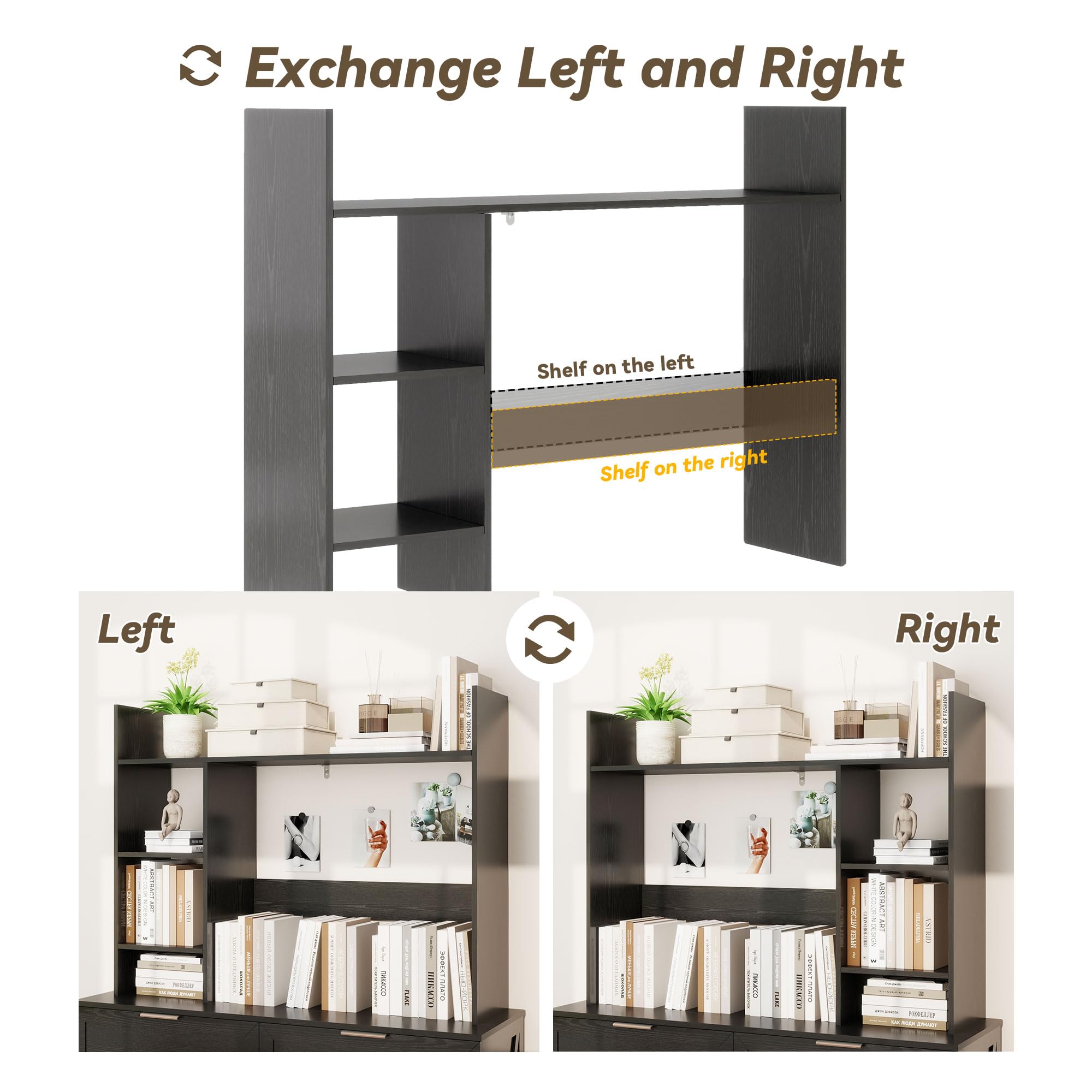 Amazon.com : FTZxHKLX Desktop Bookshelf, Wood Desk Organizer Hutch