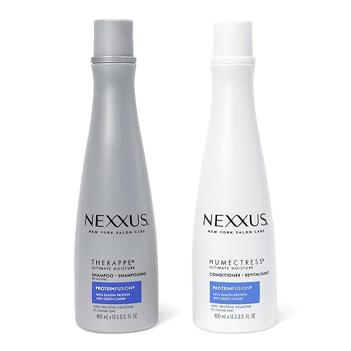 Nexxus Champú y acondicionador para terapia de cabello seco y cuidado del cabello humectante con mezcla de proteína para humedad de 24 horas 135