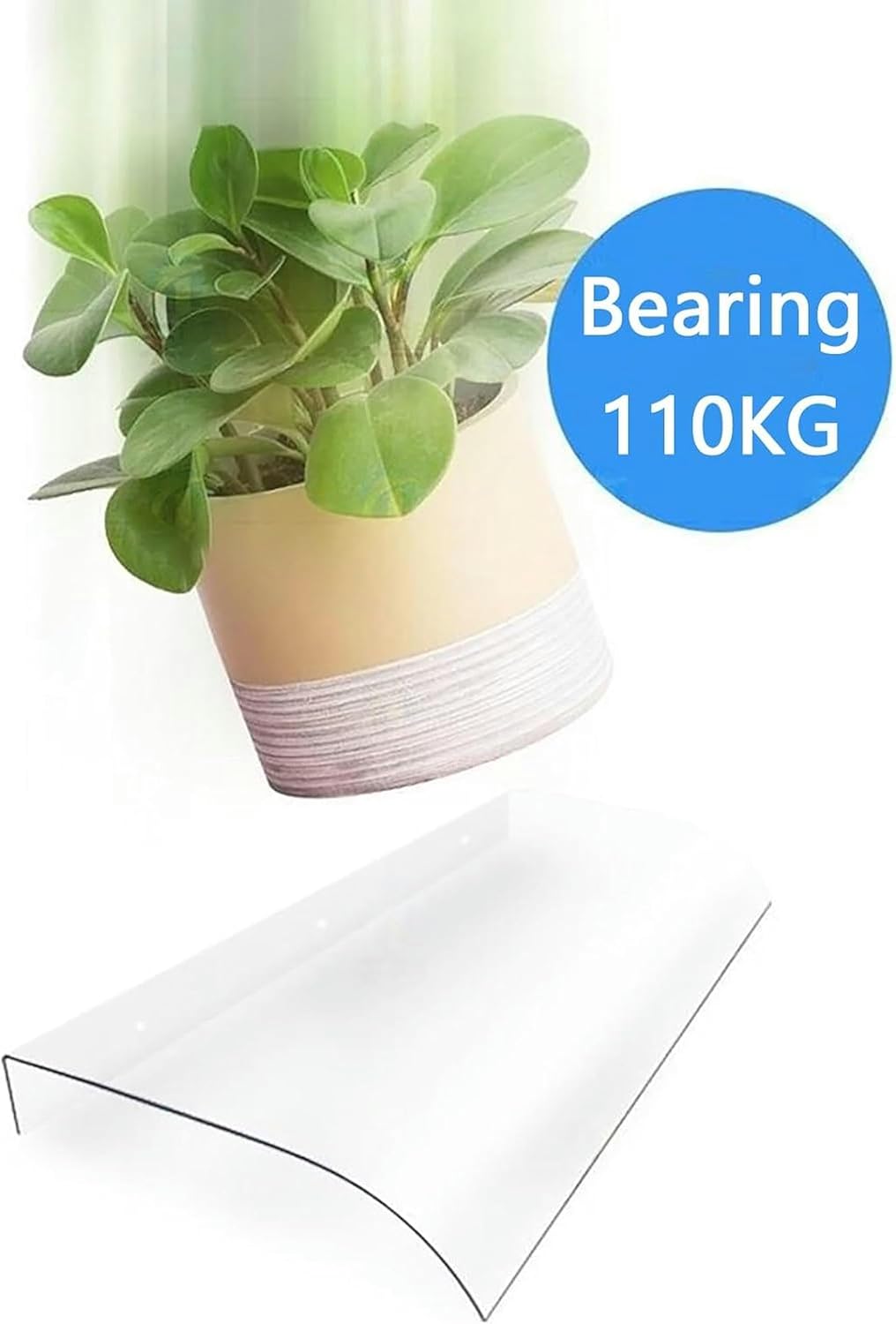 Door Awning Canopy, Rain Shelter Transparent Polycarbonate Cover, Waterproof Window Awning Exterior, Sun Shutter, UV, Rain and Snow Protection for Porch Garden Patio(Color:Frosted,Size:40x120cm)