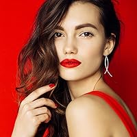 Vista 5 de Pendientes de gancho de gancho de doble curvo, diseño de moda