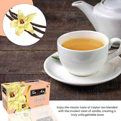 Miniatura 4 de Tea4U - Bolsas de té negro saborizadas - Té de Ceilán original (vainilla)