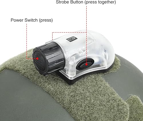 Miniatura 4 de NOBUHIRO Luz táctica de señal para casco, estroboscópico IR + estroboscópico LED azul de 5 velocidades con vibración para identificación de