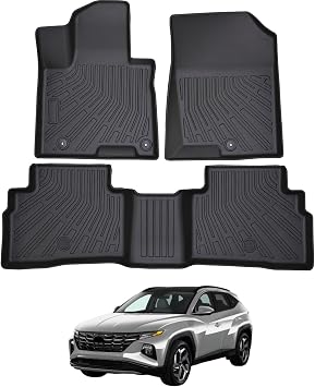 Floor Mat fit for Hyundai Tucson Hybrid Not Plug in Accessories 2022 2023 2024 2025 for All Season Anti-Slip TPE Floor Liners