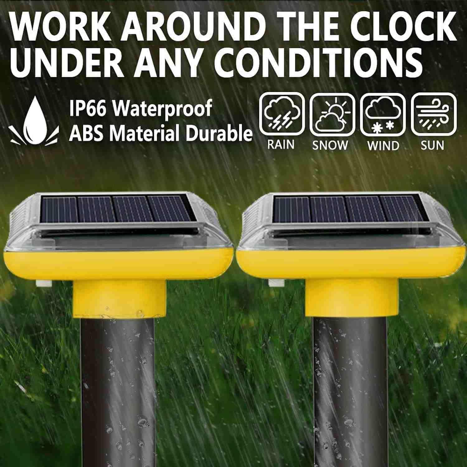 Ahuyentador de Topos 4 Piezas, Impermeable, Campañoles, Ratones, Hormigas y Serpientes, Apto para Jardines, Campos, Cultivos, Campos de Golf