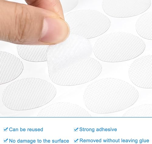 Miniatura 4 de uxcell Puntos autoadhesivos, 750 pares de 0.39 pulgadas, cintas de mezcla de tela de gancho y bucle, pequeños puntos redondos para aula, oficina,