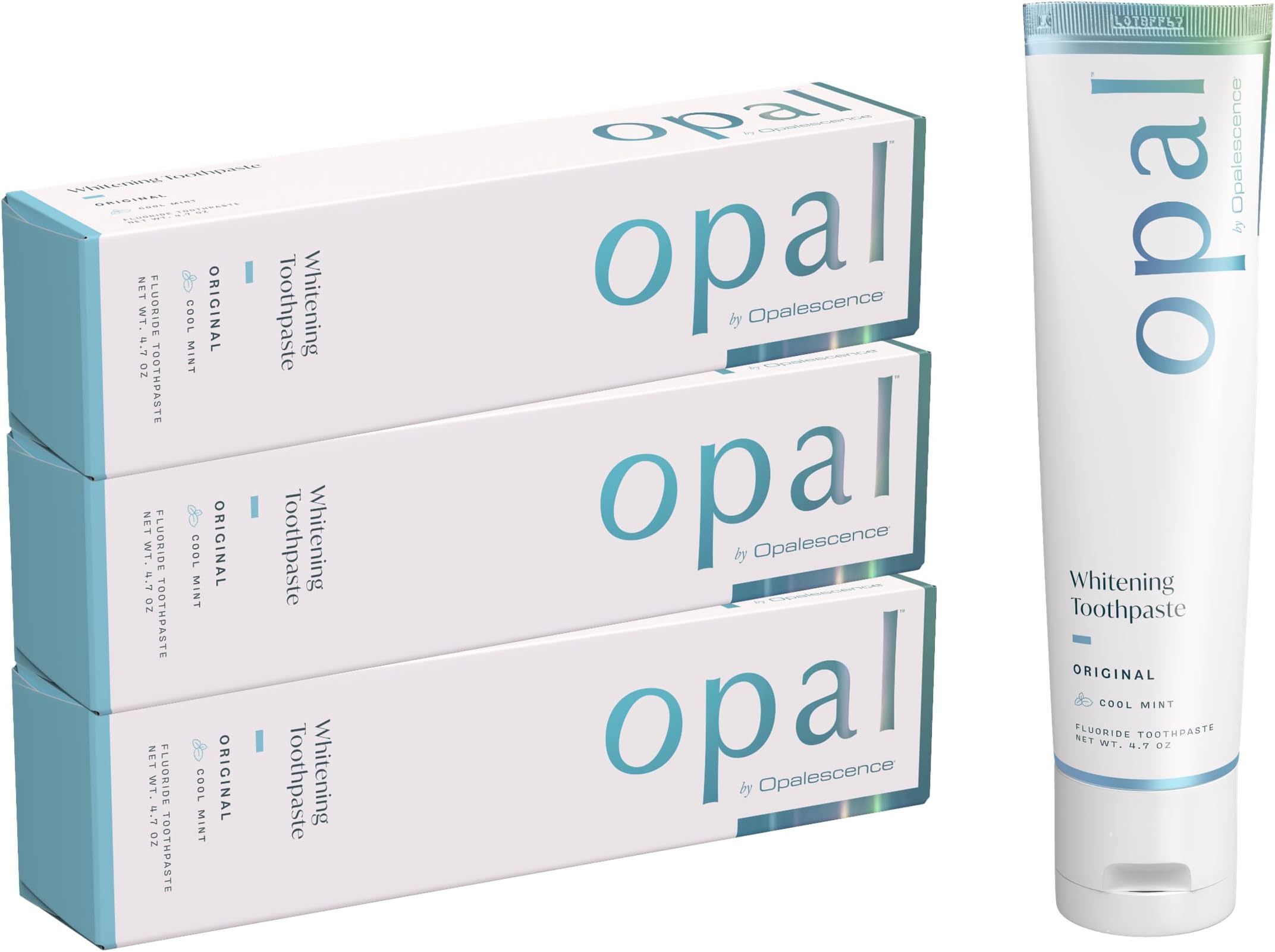 Opalescence Opal Teeth Whitening Toothpaste (Pack of 3) - Cool Mint Original Formula - Oral Care, Gluten-Free - 4.7 Ounce Made by Ultradent -TP-5760-3