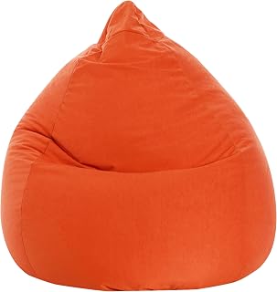 Gouchee Home Easy Collection Bean Bag Chair - Clementine - Pear Shape Bean Bag for Kids and Adults, Filled with Virgin Polystyrene Beads, Cozy Reading Chair, 2.5 ft x 3.5 ft