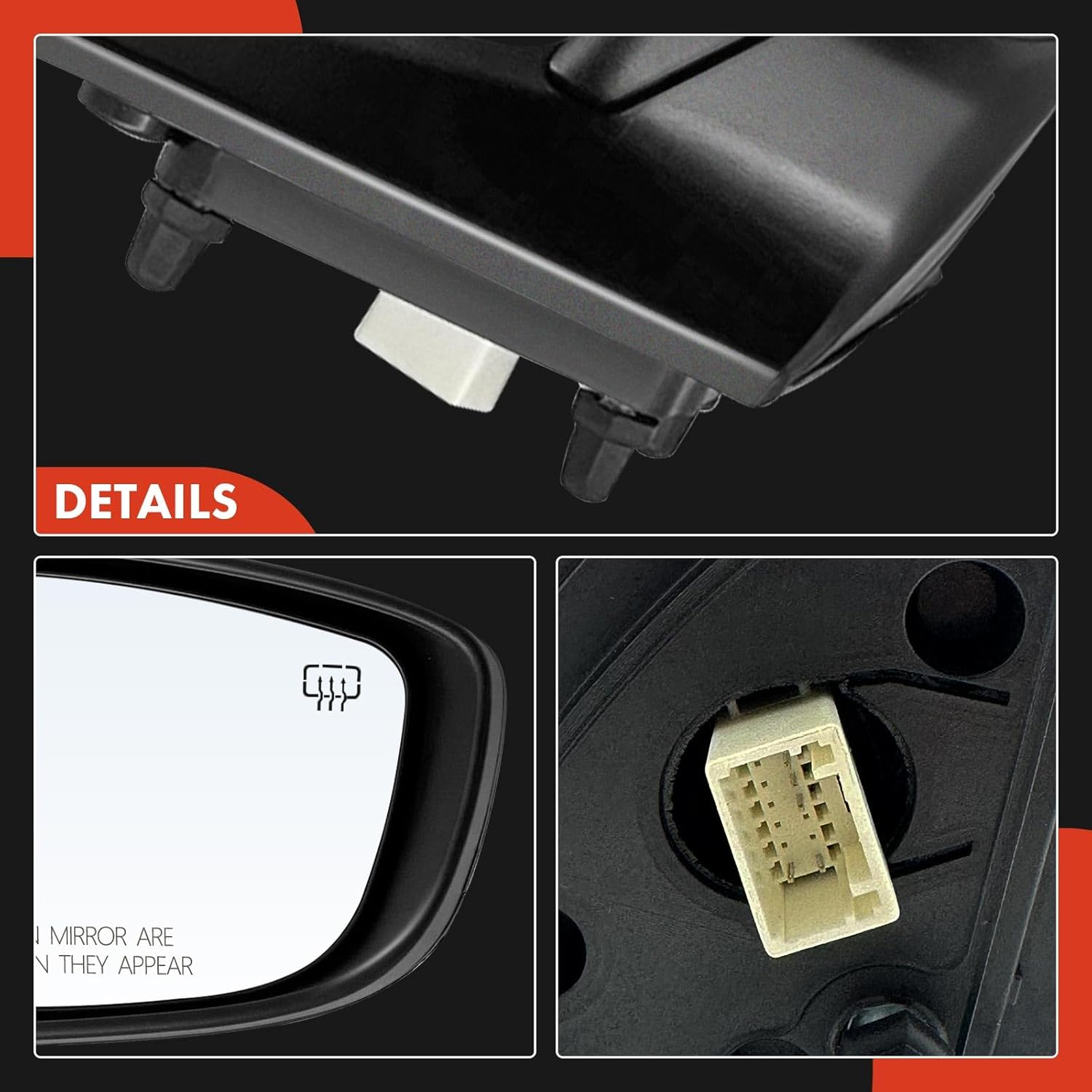 A-Premium Passenger Side Power Door Mirror - Compatible with Hyundai Elantra 2014-2016 - Heated Manual Folding Black Outside Rear View Mirror - Replace# 876203X680