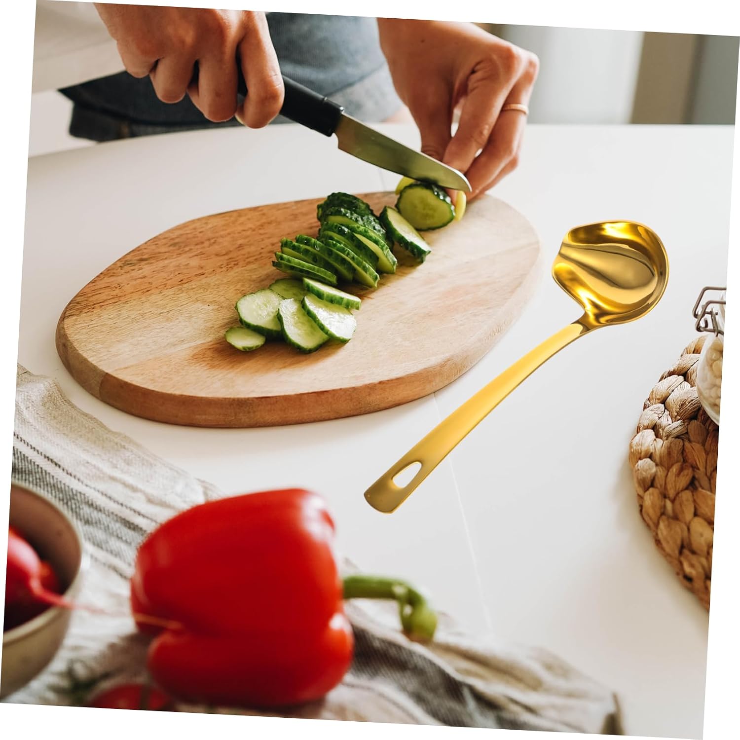 Sauce Ladle with Pouring Spout Long Handle Stainless Steel