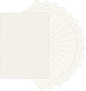 Linen Textured Cardstock 80lb 120 Sheets 8.5x11 Inch Craft Paper for Invitations Printing Scrapbooking DIY Crafts | Ivory