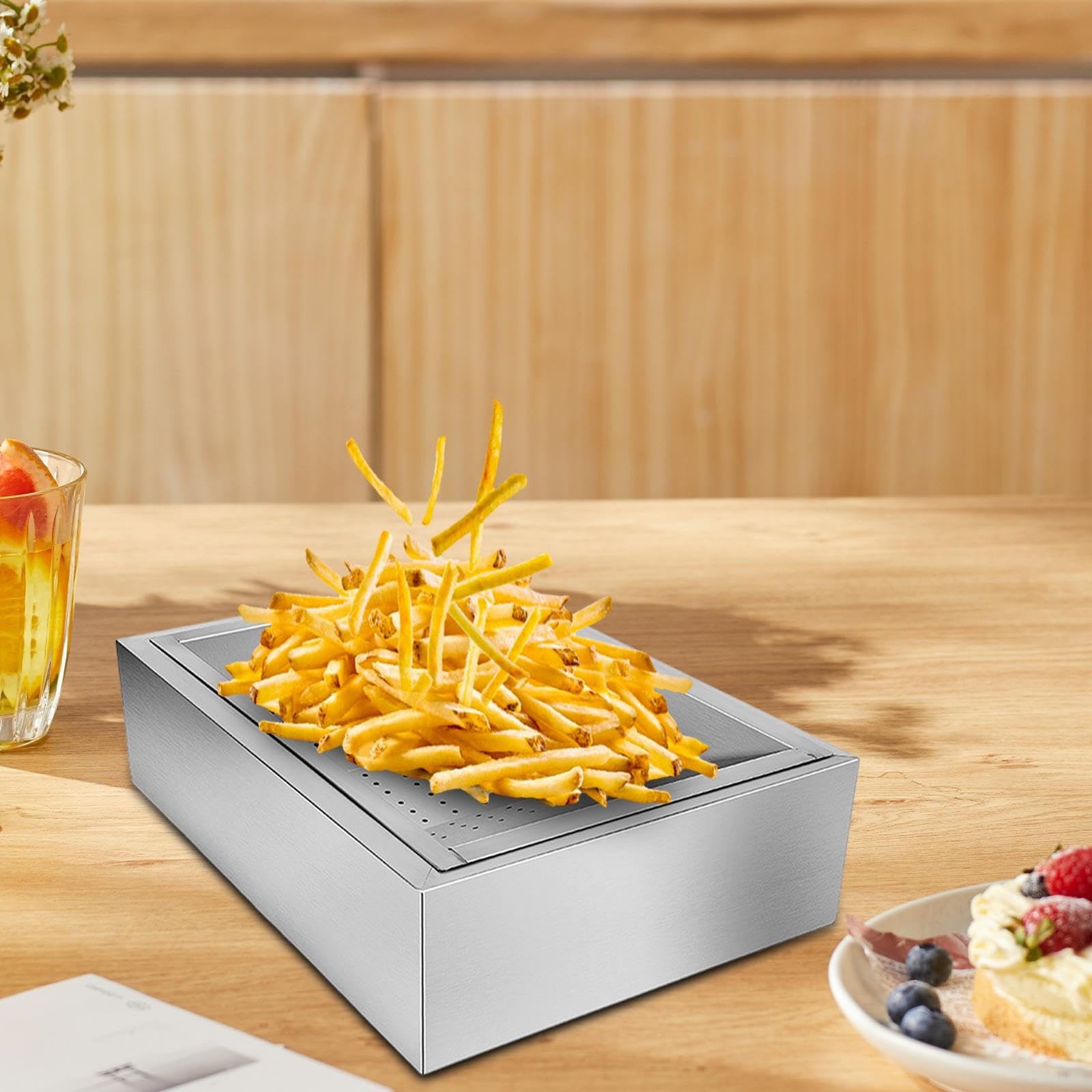 Kosz do frytkownicy do frytek, chipsów ziemniaczanych i gotowania w sklepie z hamburgerami, niezbędne narzędzie kuchenne do wydajnego zarządzania olejem