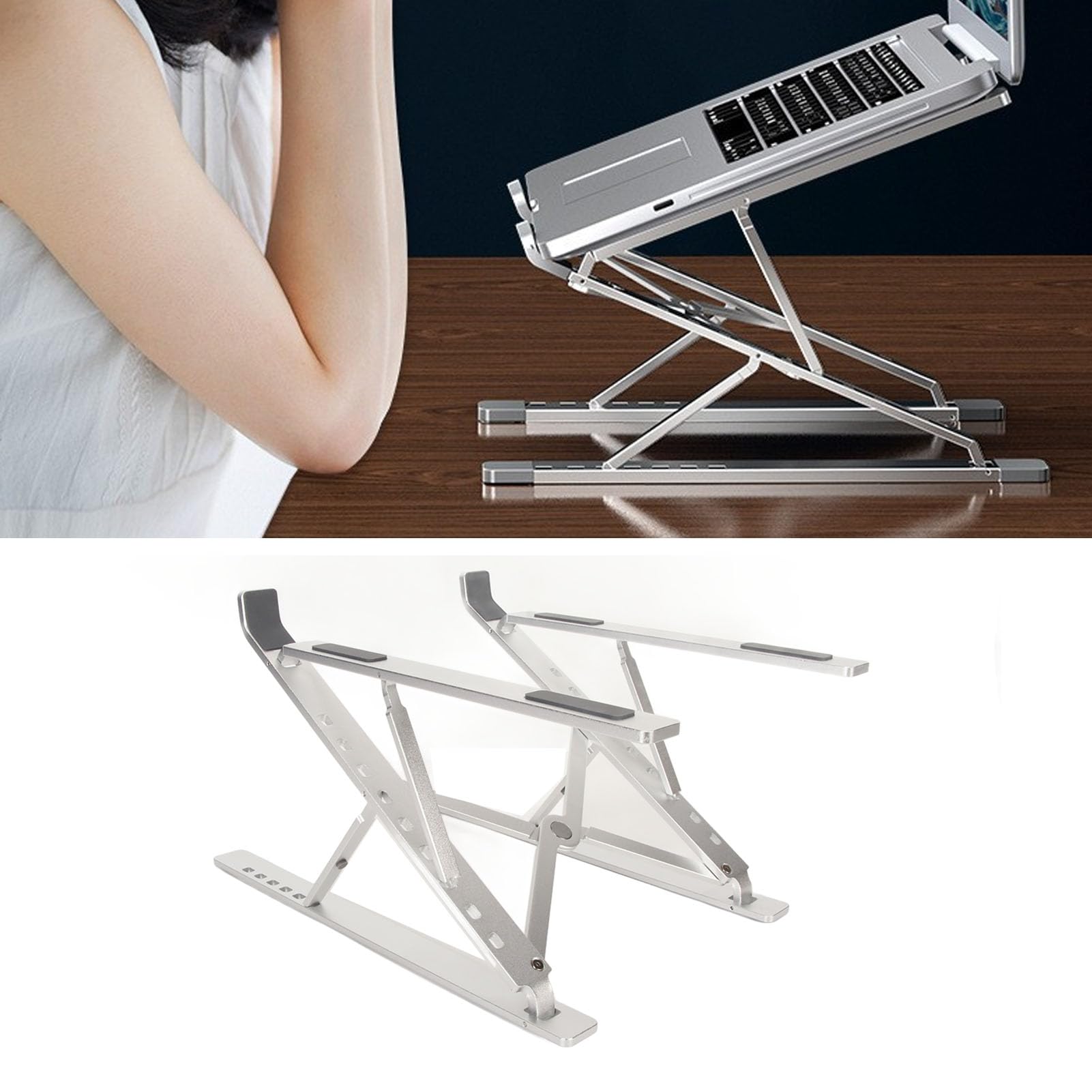 Cocoarm Soporte Ajustable para Portátil, Riser de Aluminio de Doble