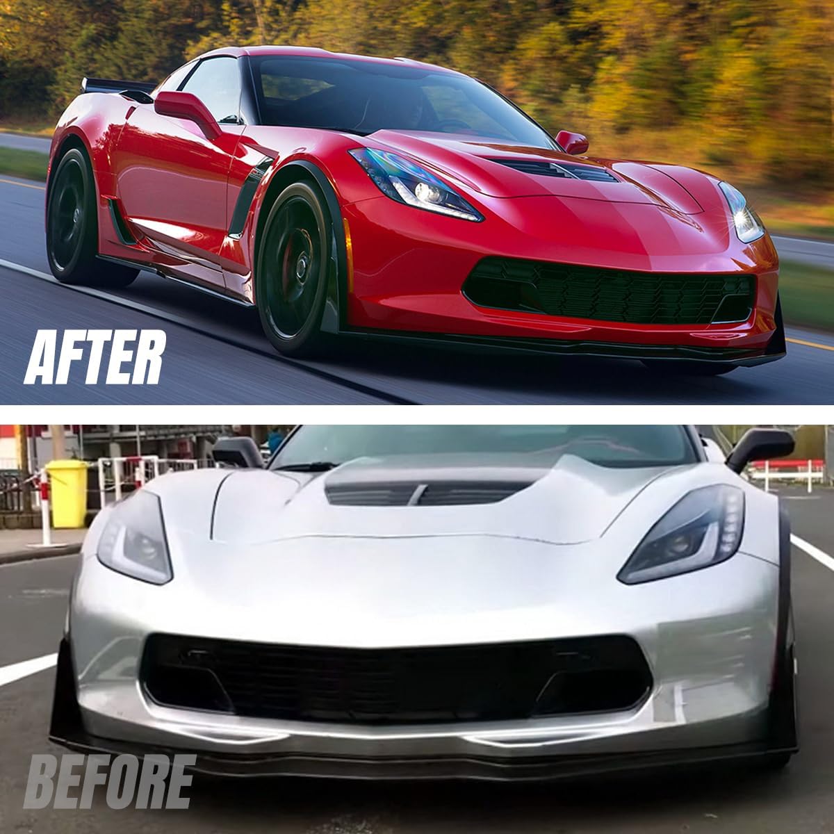 Front Grill Grille Compatible with Corvette C7 2014 2015 2016 2017 2018 2019 ALL Models Front Bumper Lower Grille Cover