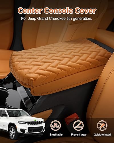 Miniatura 2 de Cubierta para consola central hecha de piel sintética cubierta protectora para reposabrazos de asiento con ajuste personalizable