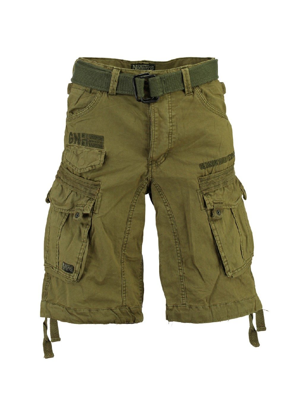 Geographical Norway Men Cargo Shorts Pant Pant Panoramique Men Basic Mastic Green, Herren:XL