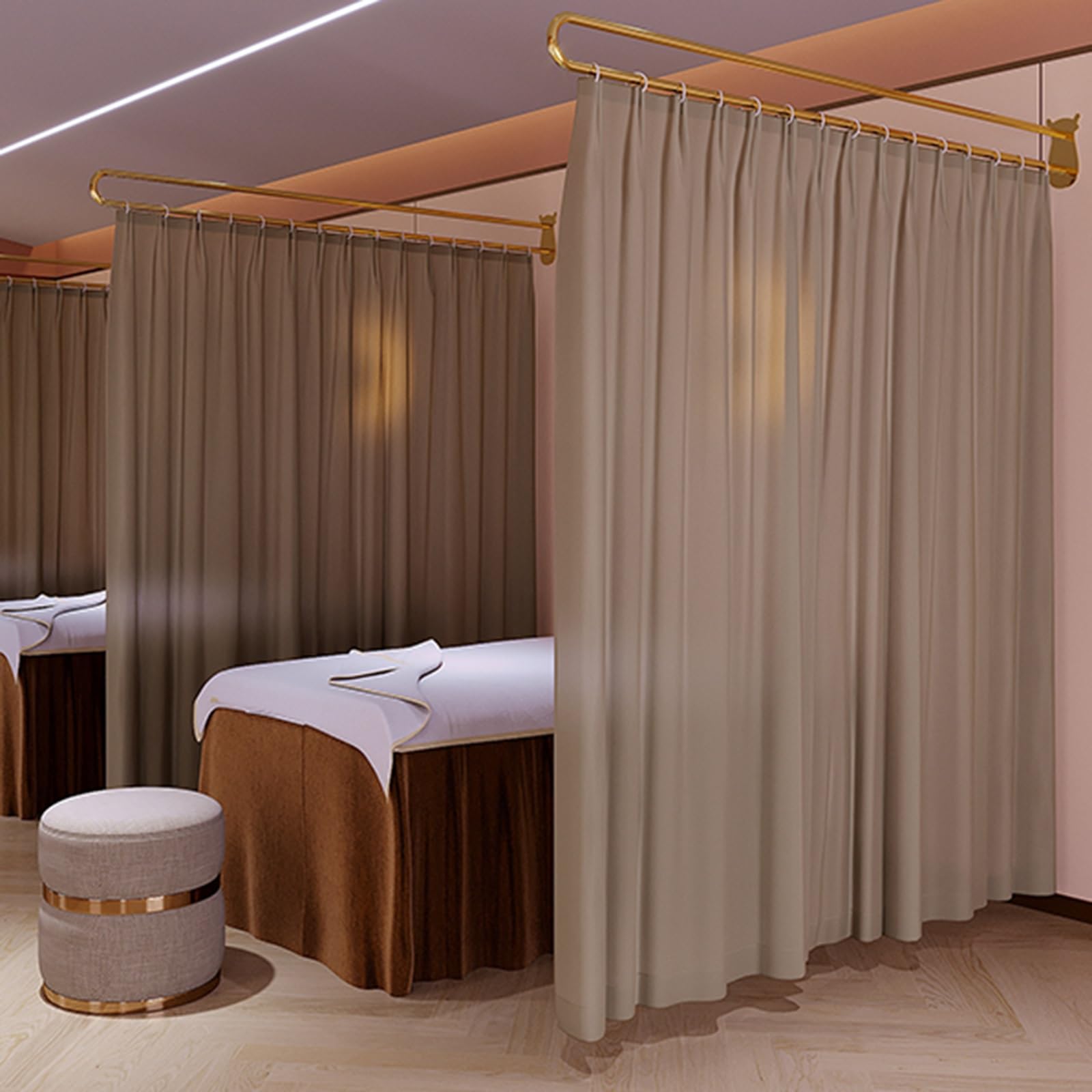 GLDYTVF WallMounted Partition Curtain Rod with d PoleStylish Privacy Divider for Salons Health Centers and Living RoomsEnhance Space and Aesthetics