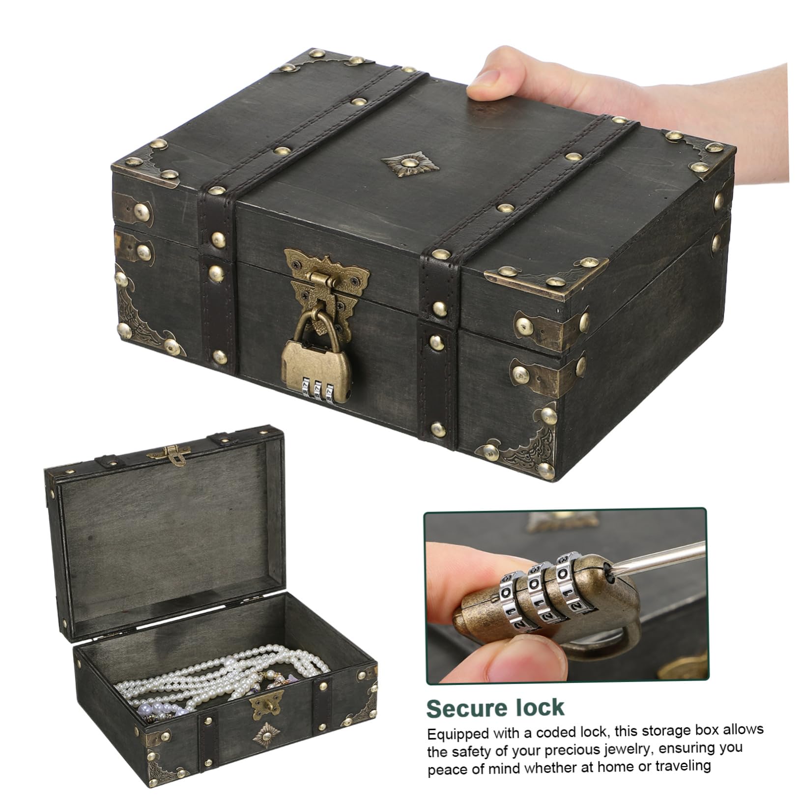 Schmuckkästchen Im Vintage-stil Mit Passwortschloss Aufbewahrungsbox Für Halsketten Ringe Und Armbänder Dekorative Schmuckschatulle Für Damen