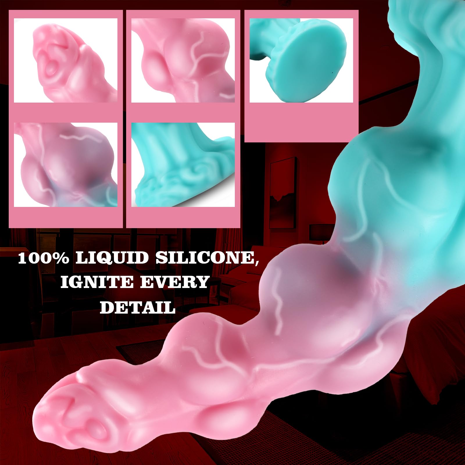 10.6" Huge Dildo Monster 3 Knots Dildo, Soft Silicone Anal Knotted Horse Dildo, Thick Dog G-Spot Dildo with Big Suction Cup,Big Fantasy Dragon Anal Sex Toy, Adult Sex Toys & Games for Women, Men, Gay: 7.5 IN