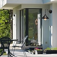 Vista 8 de Apliques de pared enchufables, juego de 2 lámparas de pared vintage con interruptor de encendido/apagado, lámpara industrial de metal negro