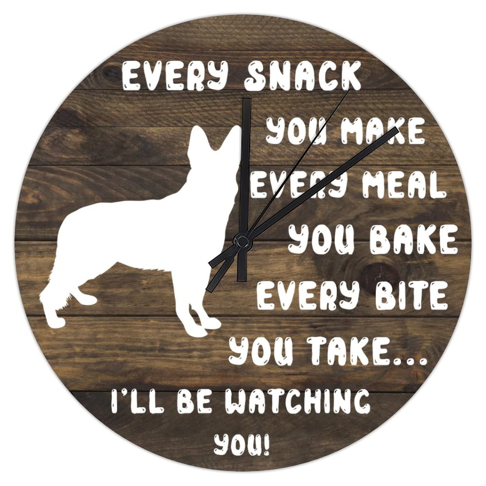 Horloge murale Every Snack You Make en PVC silencieuse de 30 cm pour cuisine