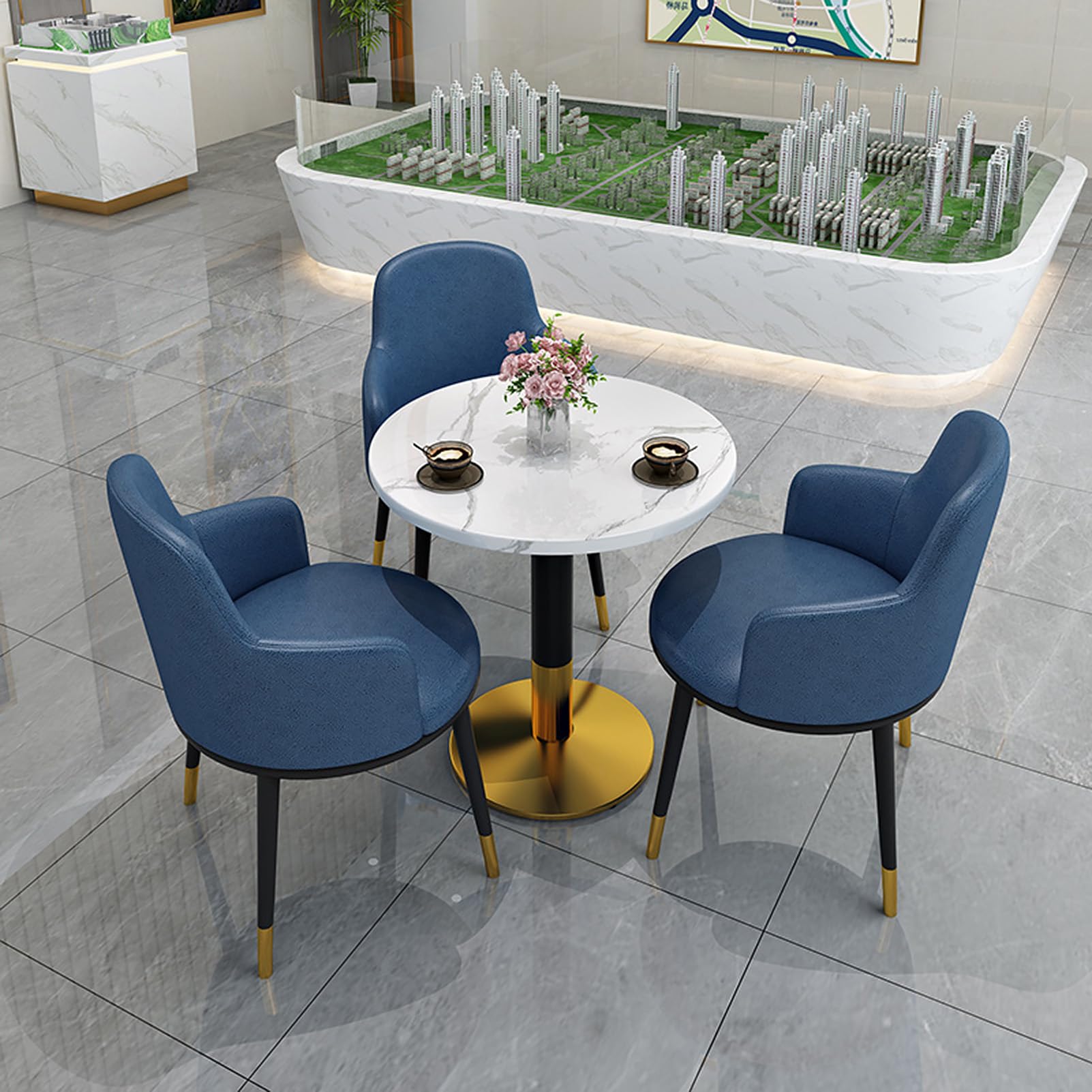 ラウンドテーブル シェルチェア 3点セット ミッドセンチュリー カフェ