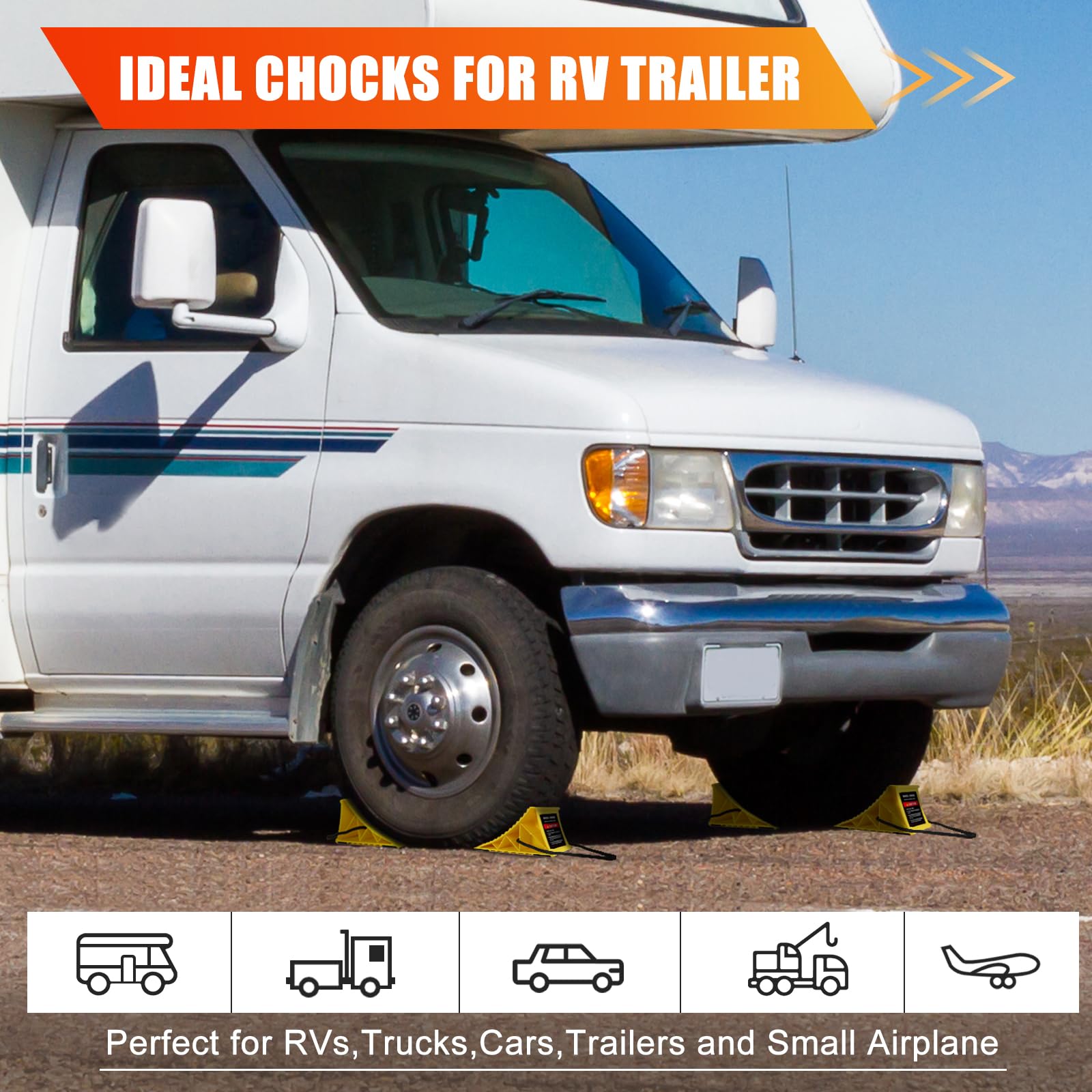 Heavy Duty Wheel Chocks For Trucks Heavy Duty Rubber Wheel Chocks (2-Pack) - 9" Trailer Stabilizers With Eyebolts Metal Wheel Chocks