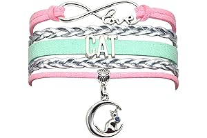 Kitten Cat Bracelet Jewelry - Infinity Love Cat Lover Gifts