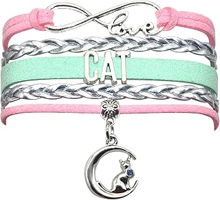 Kitten Cat Bracelet Jewelry - Infinity Love Cat Lover Gifts Cat BFF Jewelry Bracelet Gifts For Women, Girls, Men, Boys, Cat Owner Gifts, Cat Themed Gifts