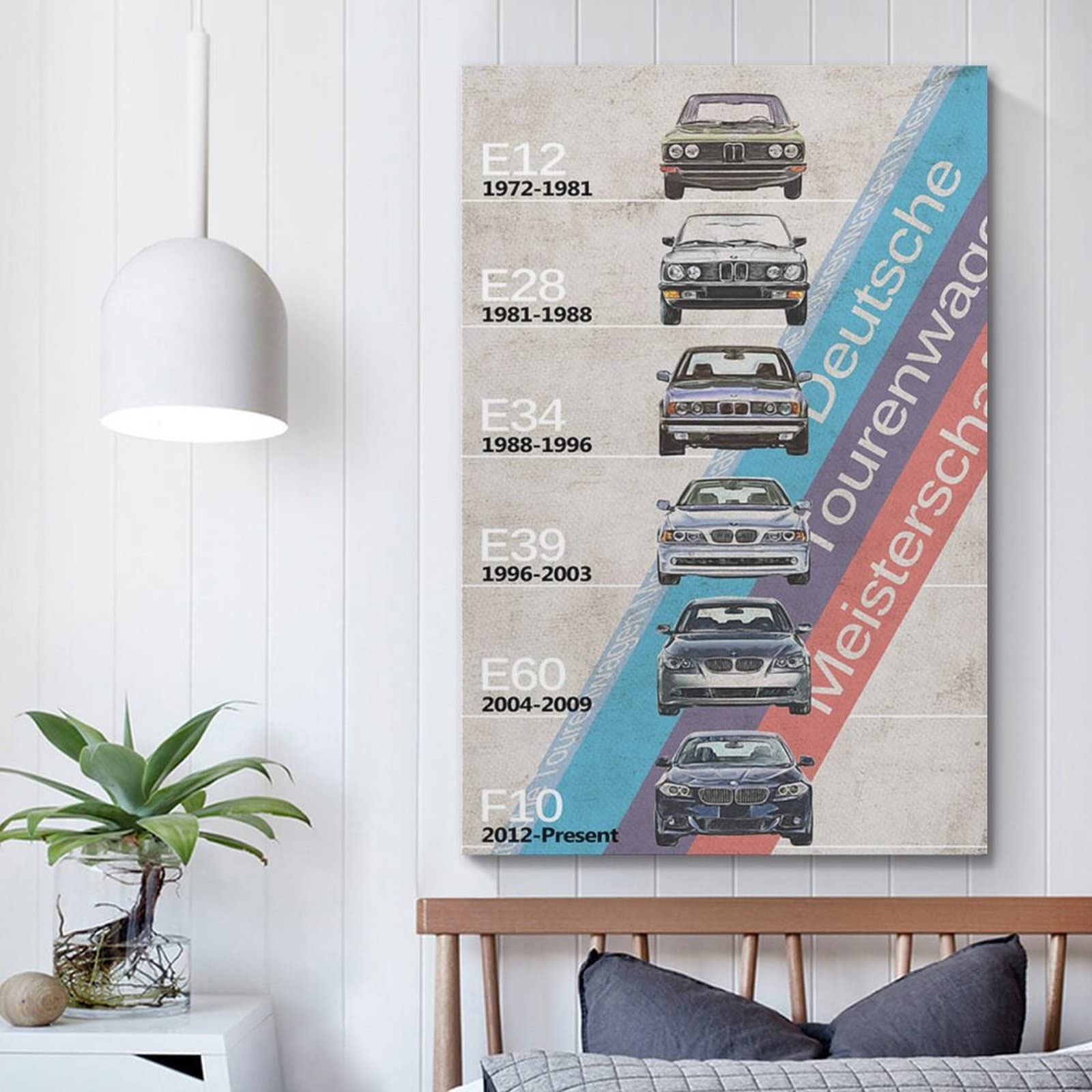 Toile Art Murale BMW 5 Pièces - Décoration Maison Moderne, Multicolore, Sur Toile
