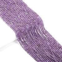 Vista 1 de Cuentas redondas de amatista natural para hacer joyas, pulseras, collares (0.079 pulgadas), 2 hebras