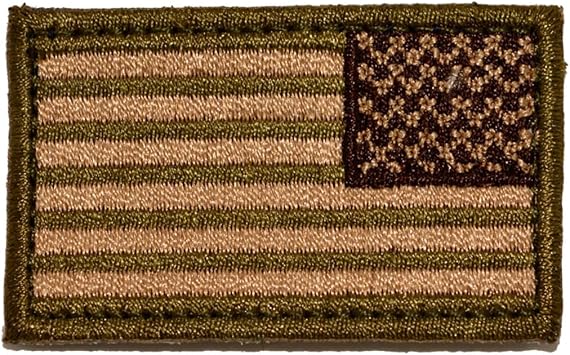 Reverse 2x1 Small USA Tactical Patch (Atacs Tan)