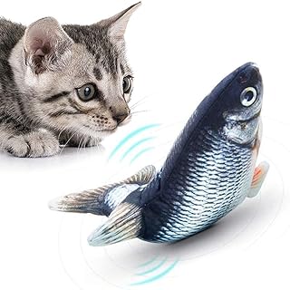 Mondetech Upgraded Flipping Flopping and Wiggling Fish Cat Toy, 3 Motion Activated Modes, Built-in 350mAh Large Battery fo...