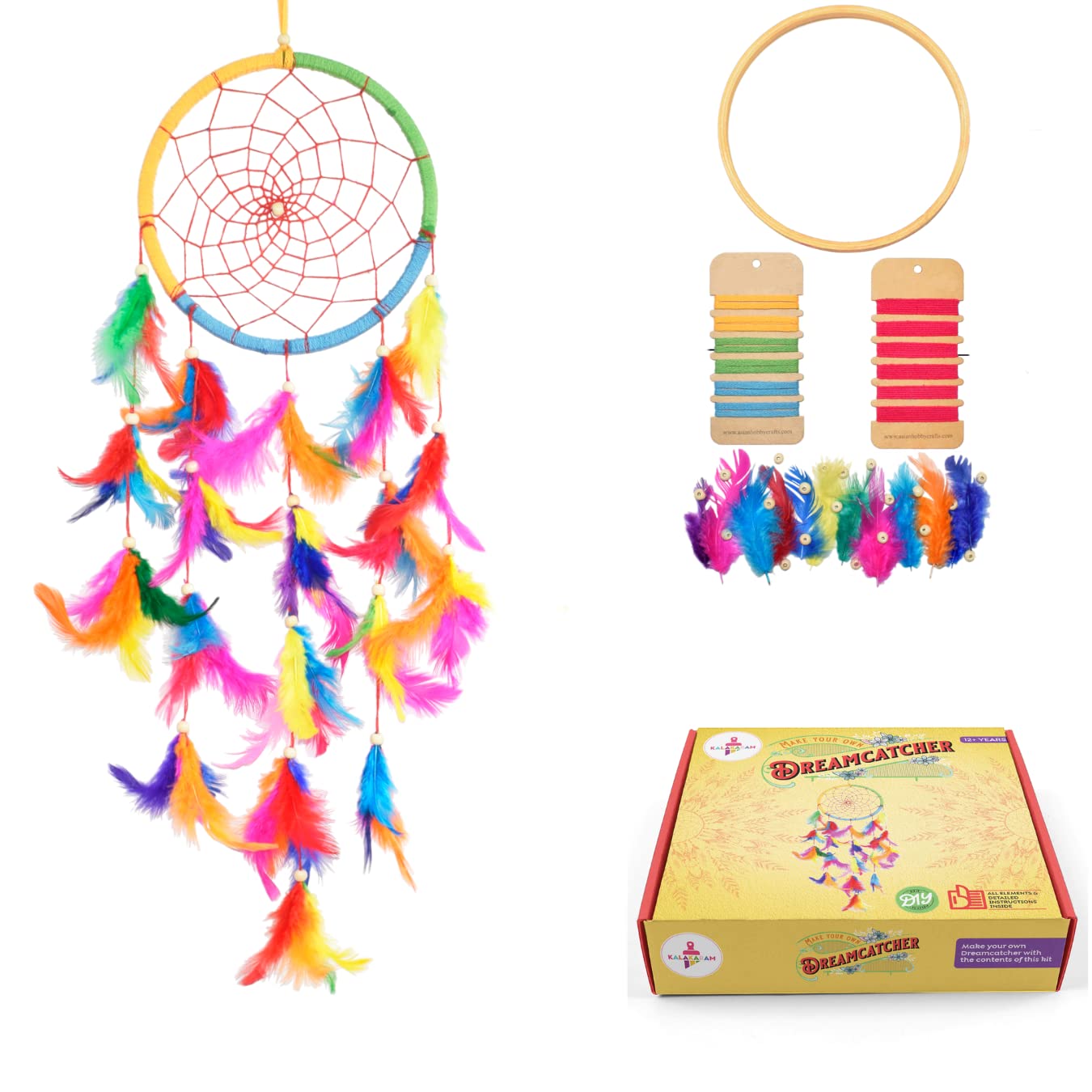 Kalakaram One Ring Dream Catcher Making Kit, DIY Craft Kit, Dream