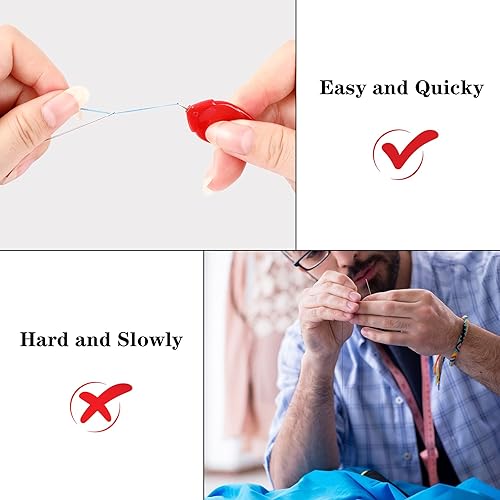 Miniatura 4 de Juego de 50 piezas de enhebradores de agujas con tijeras, enhebrador de agujas de plástico para máquina de coser y coser a mano, enhebrador simple