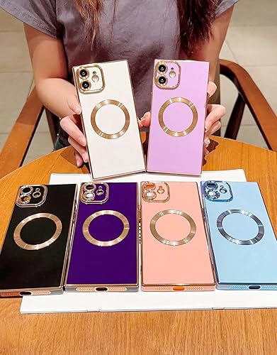 Vista 2 de Tzomsze Funda compatible con iPhone 12, para mujeres y hombres, con protección de lente de cámara, compatible con MagSafe, magnética, bonita