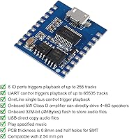 Vista 5 de 2 unids DY-SV17F módulo de audio mini reproductor MP3 IO disparador USB descarga 4 MB módulo de reproducción de voz flash