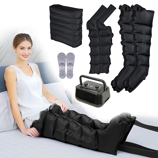 Pressoterapia per casa addome e gambe con 6 cavit&agrave;︱ macchina per pressoterapia domestica | 6 cavit&agrave; aria pressoterapia gambe (nero, macchina + gambe + bracci + vita)