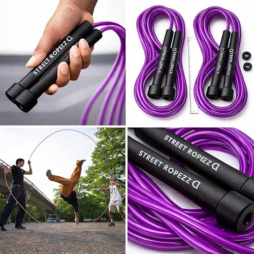 Miniatura 3 de Royalty - Cuerdas de salto holandesas dobles (juego de 2) – 14 pies, pesadas, sin enredos, no necesita doblar, perfectas para principiantes y