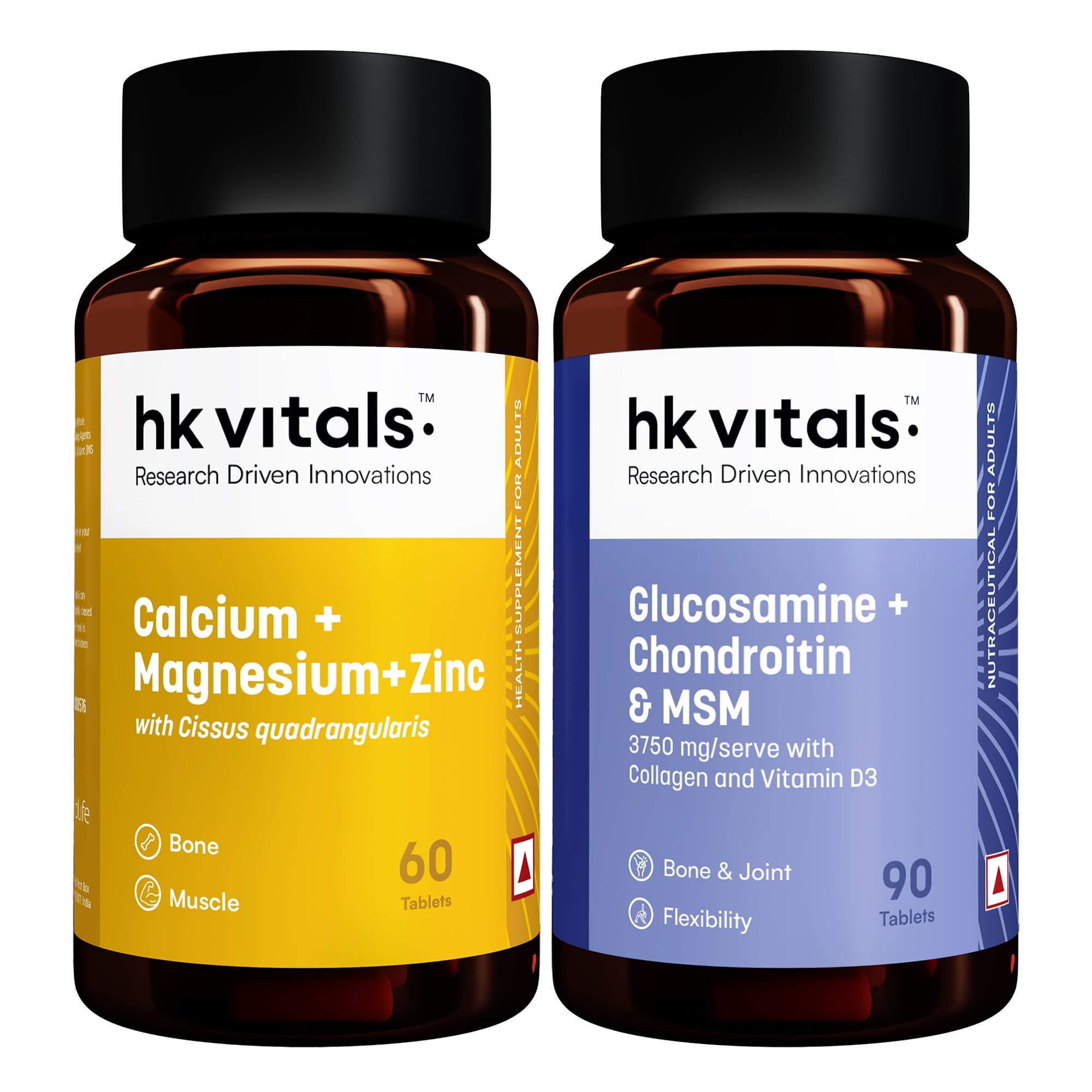 hk vitals Calcium Magnesium & Zinc Tablets & Joint Support Tablets (60 Tablet Each) Combo Pack|For Joint Support & Bone Health-image-16