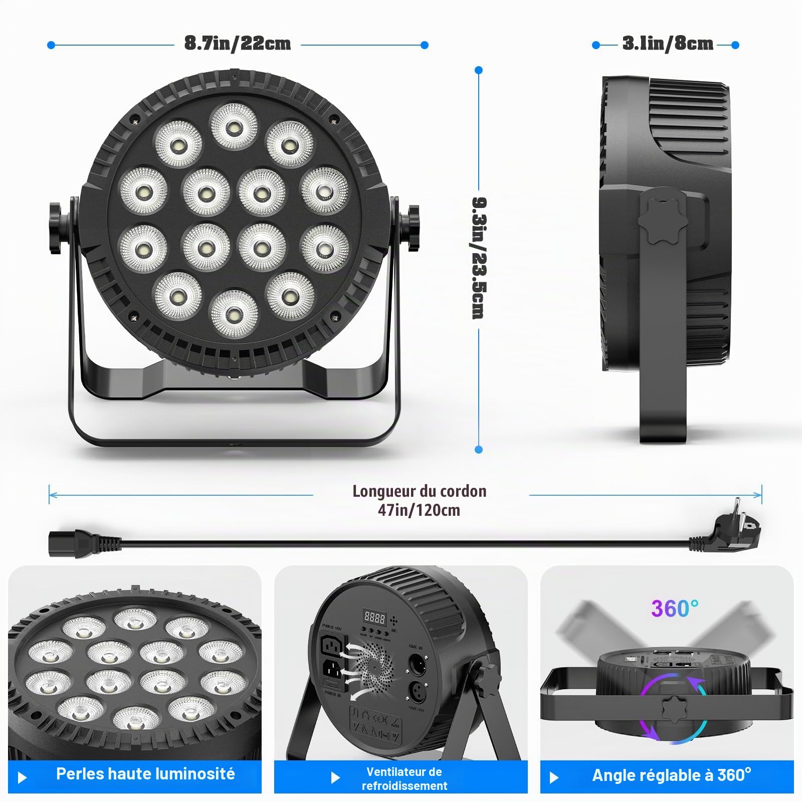14 * 6 W LED Par Lumière, 4 en 1 RGBW Disco Party Stage Lumières de Scène avec Télécommande 4/8 CH Master-Slave Autopropulsé Par Spotlight Convient pour Les Festivals Club DJ Scène Mariage
