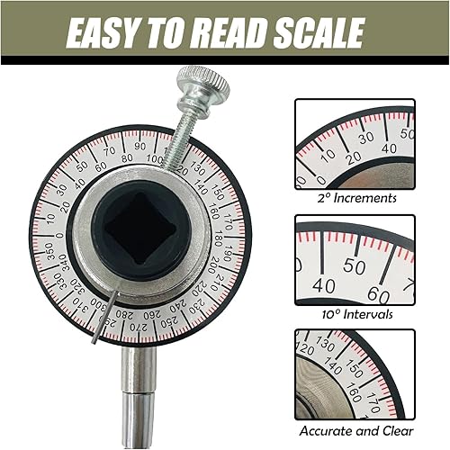 Miniatura 2 de Metro angular del ángulo del esfuerzo de torsión de la herramienta del indicador de esfuerzo de torsión con los grados magnéticos del ángulo del