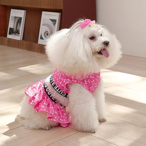 Miniatura 2 de CuteBone Vestido deportivo de dos piezas para perros Athleisure Falda negra para cachorros, ligera, para perros pequeños, ropa para niñas, ropa para