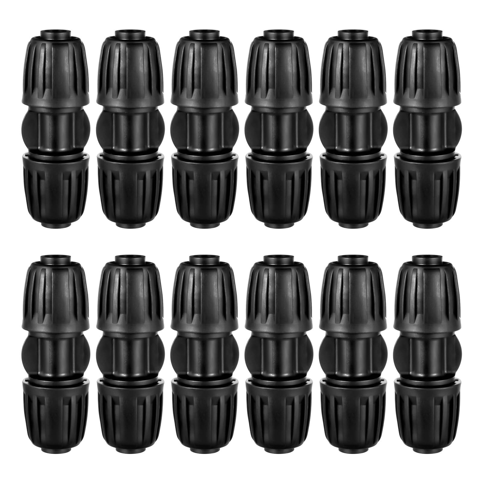 12Pcs 1/2" ANTI-DROP Lock Barbed Irrigation Coupling for Drip Tubing