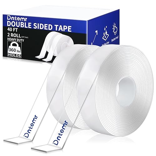 Double Sided Tape Heavy Duty 2 Rolls 3M 120" x 1.18" Removable Nano Tape for Poster Carpet Picture Hanging Strip Rug - Strong Adhesive Multipurpose Clear Mounting Tape for Walls - 20 Feet