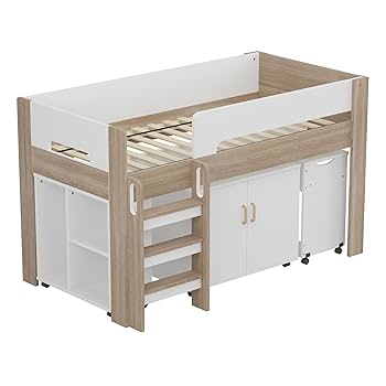 大人気！デスク 本棚 机付き　システムベッド ロフトベッド天然木 収納 一人暮 Amazon｜システムベッド ロフトベッド 木製 デスク 本棚 机付き