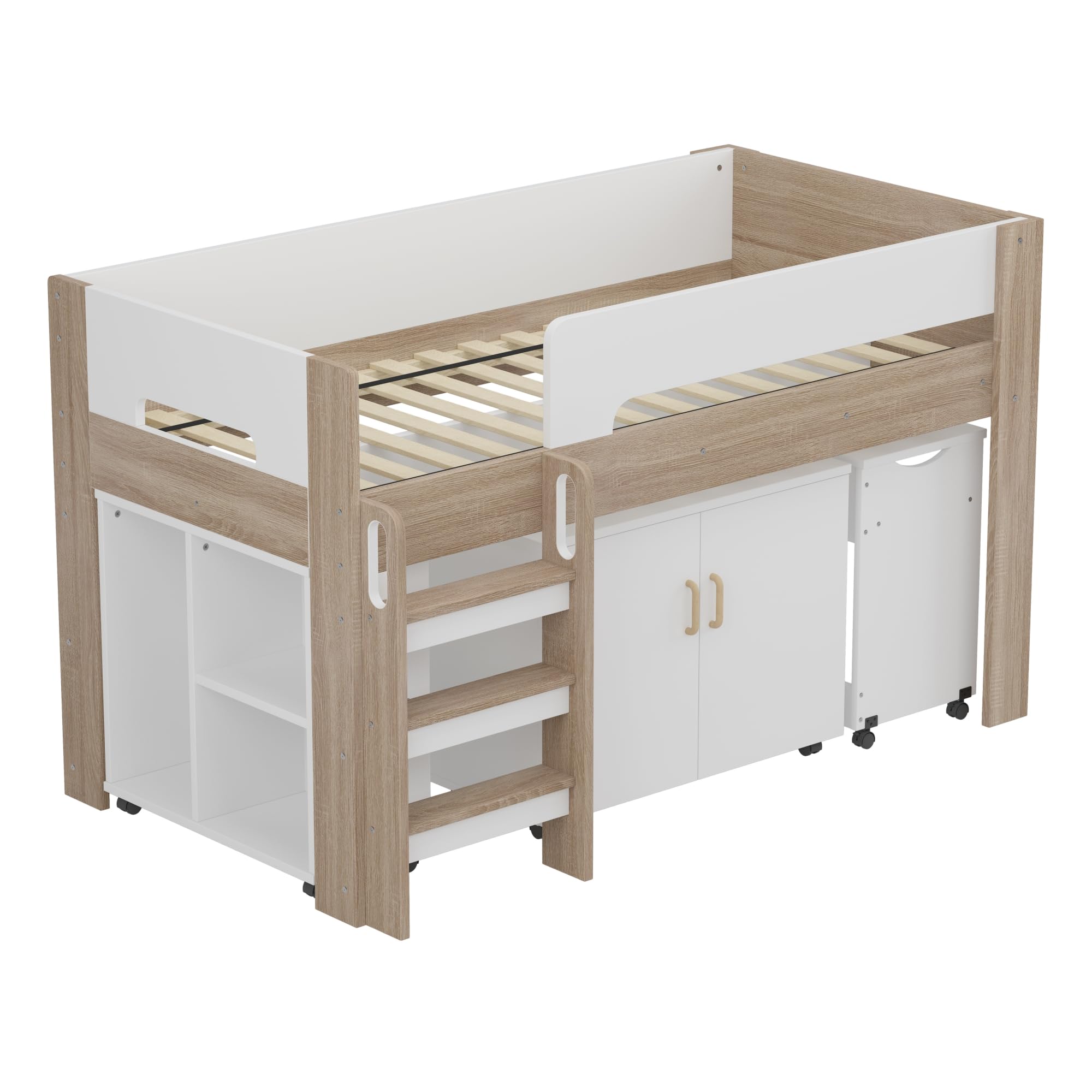 大人気！デスク 本棚 机付き　システムベッド ロフトベッド天然木 収納 一人暮 Amazon｜システムベッド ロフトベッド 木製 デスク 本棚 机付き