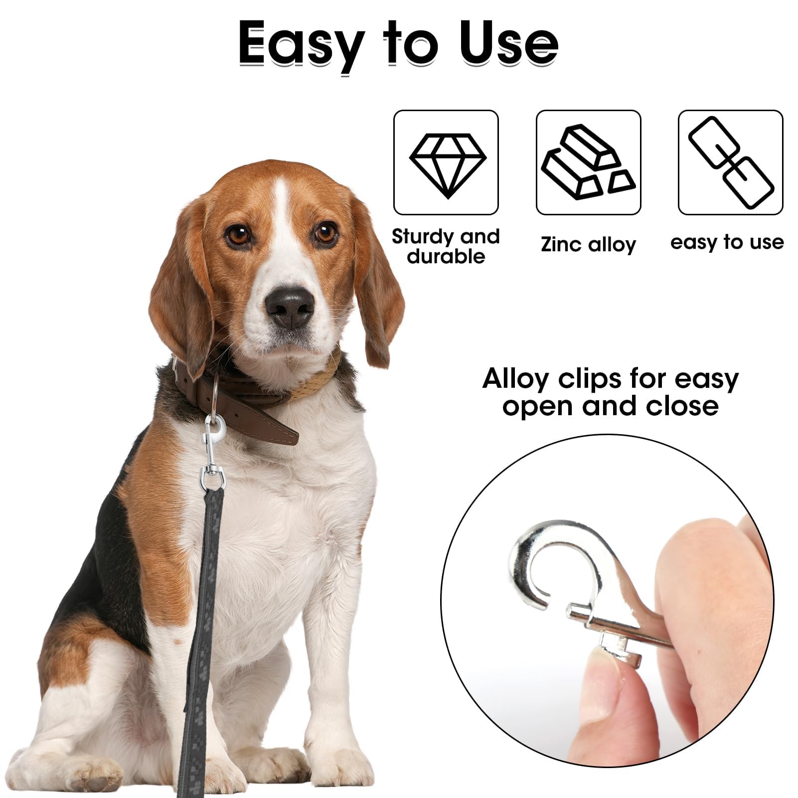 2 Pezzi Moschettoni Girevoli Per Guinzaglio Cani | Ganci A Sgancio Rapido | Lega Di Zinco | Ruotano A 360° - Foto 4